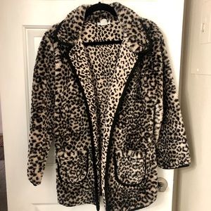 Cheetah Print Fuzzy Coat